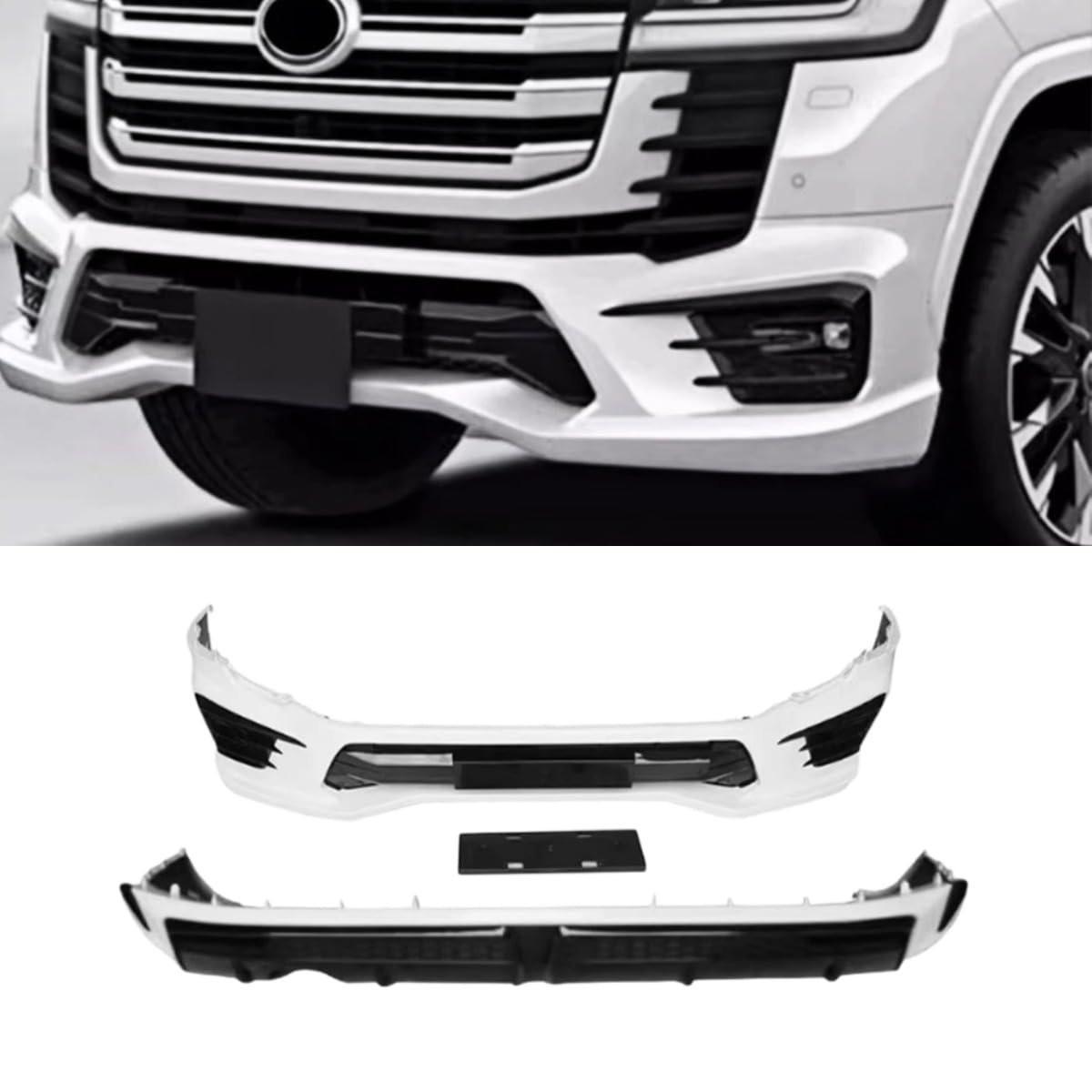 Frontstoßstange Lippe Spoiler Deflektor Guards Heckspoiler Kompatibel mit Toyota Land Cruiser LC300 2024 Body Kit Außenteil von Generic