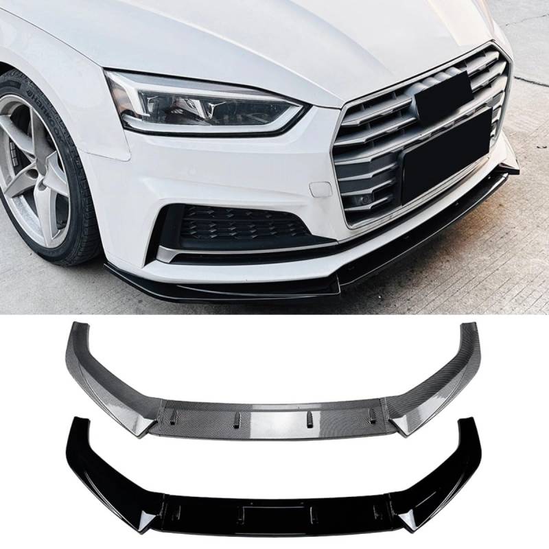 Frontstoßstange Spoiler Kompatibel mit Audi A5 S5 Sline F5 2017-2020 Body Kit Frontstoßstange Diffusor Lippe Splitter Autozubehör (Glänzend Schwarz) von Generic