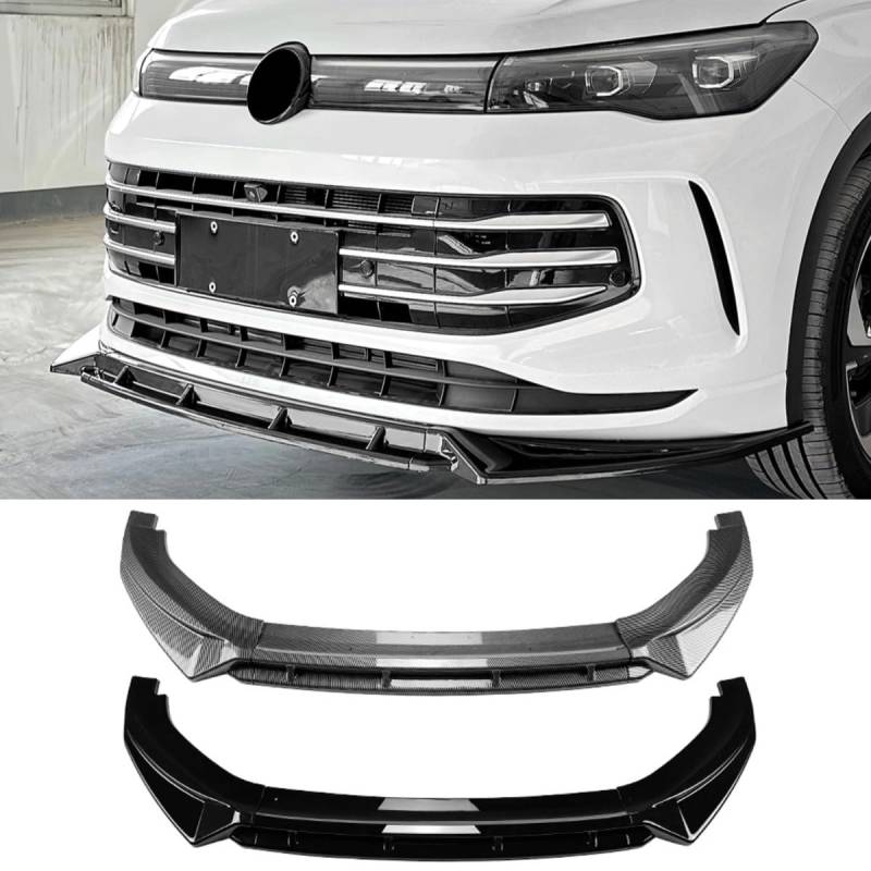 Frontstoßstange Spoiler Kompatibel mit VW Tiguan MK3 2024+ Body Kit Frontstoßstange Lippe Diffusor Splitter Schutz Zubehör (Glänzend Schwarz) von Generic