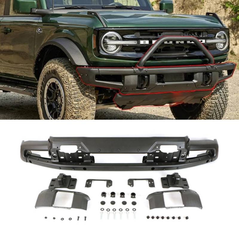 Frontstoßstangen-Splitter, Diffusor-Lippe, Stoßstangenschutz, Stoßstangenschutz, kompatibel mit Ford Bronco Karosserie-Set, Autozubehör (vordere Stoßstangenlippe) von Generic