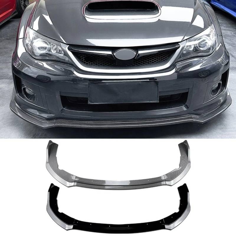 Frontstoßstangenlippe kompatibel mit Subaru WRX STI Impreza 2019+ Karosserie-Kit Frontstoßstange Spoiler Diffusor Splitter Schutz Autozubehör (Glänzendes Schwarz) von Generic