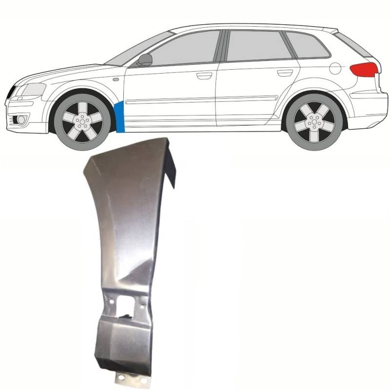 Für Audi A3 8P 2003-2012: Polcar Kotflügel Reparaturblech, Links, Stahl, Silber von Generic