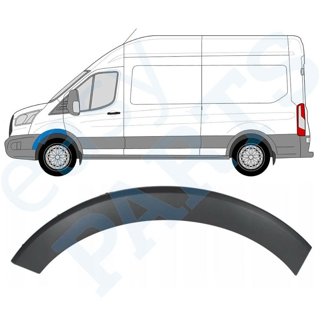 Für Ford Transit 2014 - Vorne Kotflügel Seitenleiste/Links aus Kunststoff, Wasserfest, Passform für Van, Seitenleiste von Generic