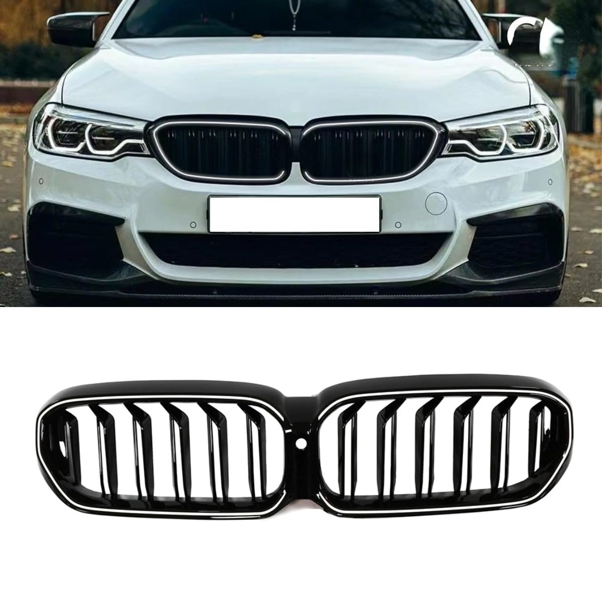 Für G30 LED Grill Auto Frontstoßstange Grill Body Kit Frontstoßstange LED Kühlergrill Für BMW 5er G30 G38 2017-2020 Autozubehör von Generic