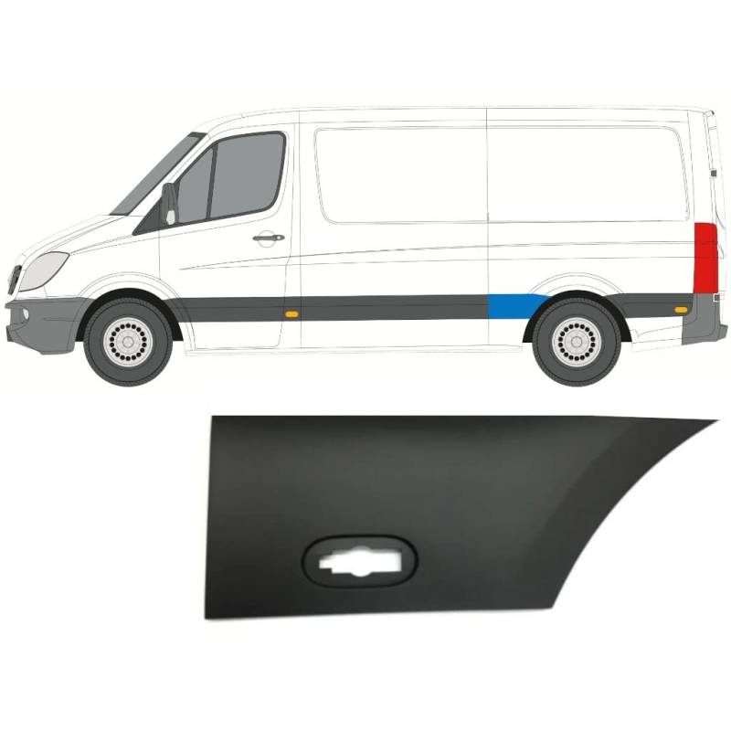 Für Mercedes Sprinter 2006- Hinten KotflÜgel Moulding Trim/Links von Generic