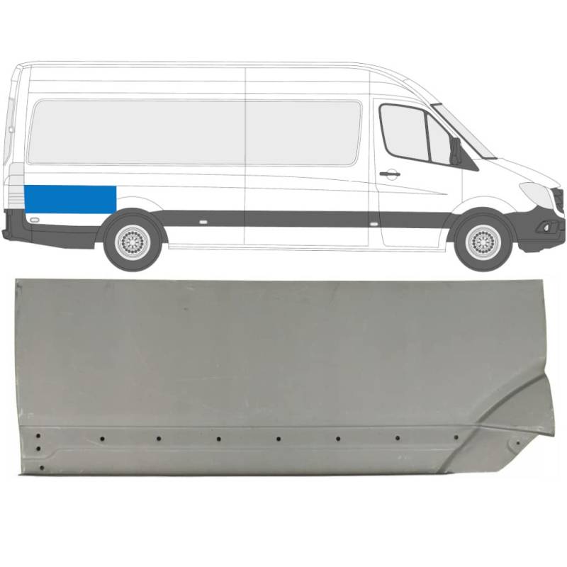 Für Mercedes Sprinter 2006- Hinten KotflÜgel Reparaturblech/Rechts von Generic