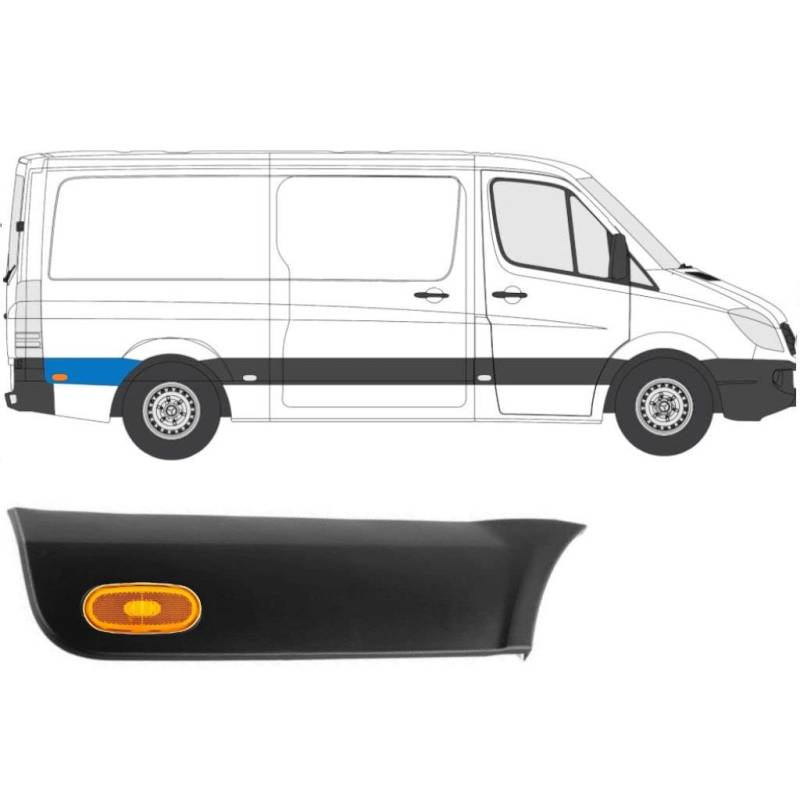 Für Mercedes Sprinter 2006- Hinten KotflÜgel Seitenleiste Heckleuchte/Rechts von Generic