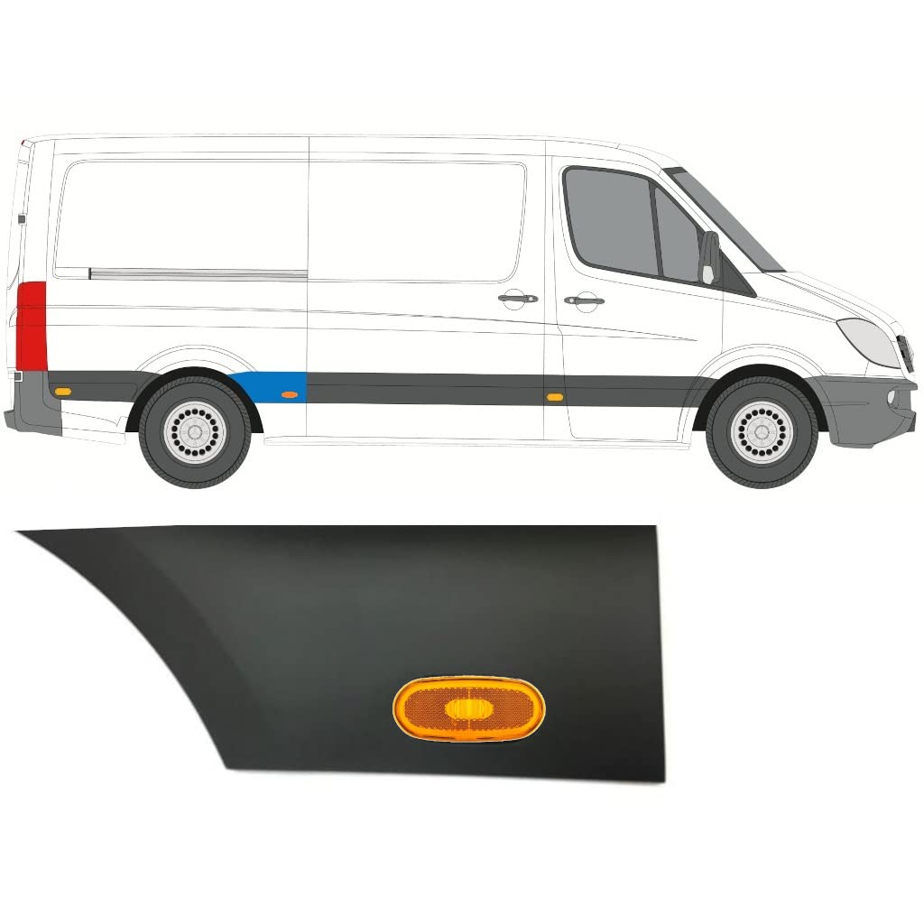 Für Mercedes Sprinter 2006-: Polcar Kotflügel Seitenleiste + Heckleuchte, Schwarz, Kunststoff, Weiß von Generic