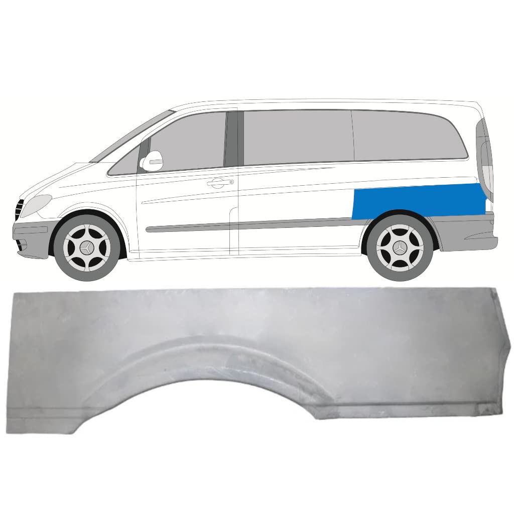 Für Mercedes Vito 2003- Kurz Hinten KotflÜgel Reparaturblech/Links von Generic