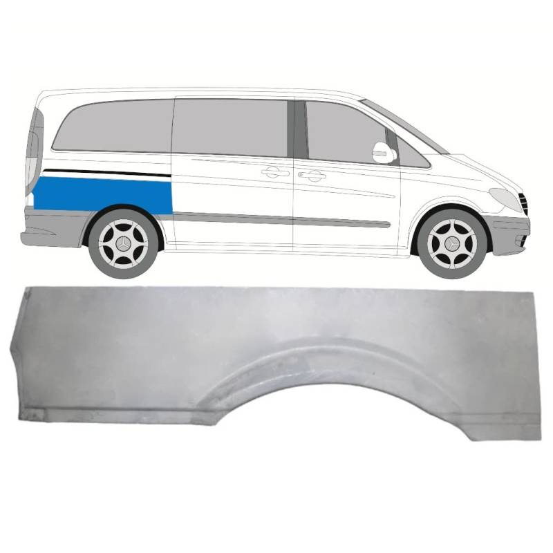 Für Mercedes Vito 2003- Kurz Hinten KotflÜgel Reparaturblech/Rechts von Generic