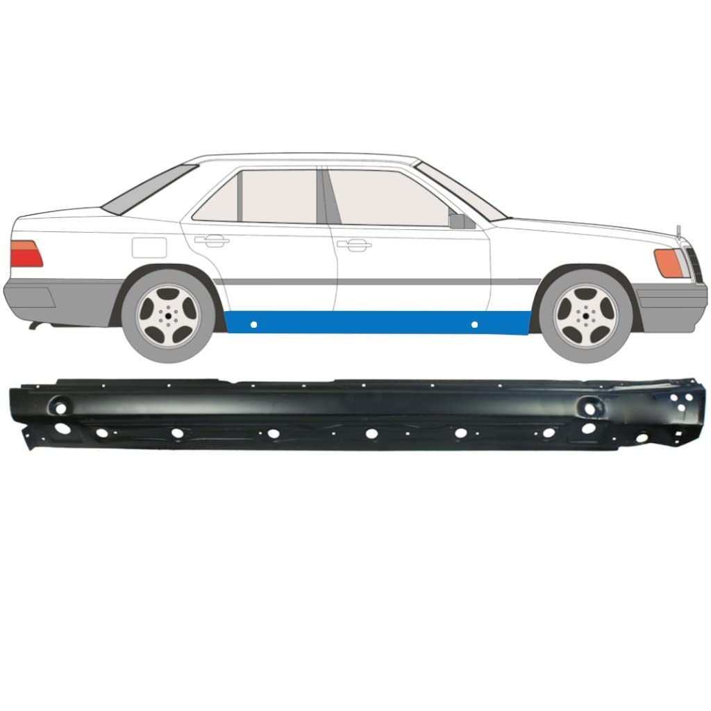 Polcar Für Mercedes E-Klasse W124 1984-1996 Reparaturblech, Schwarz, Eisen, Rechts, Unterer Seitenschweller von Generic