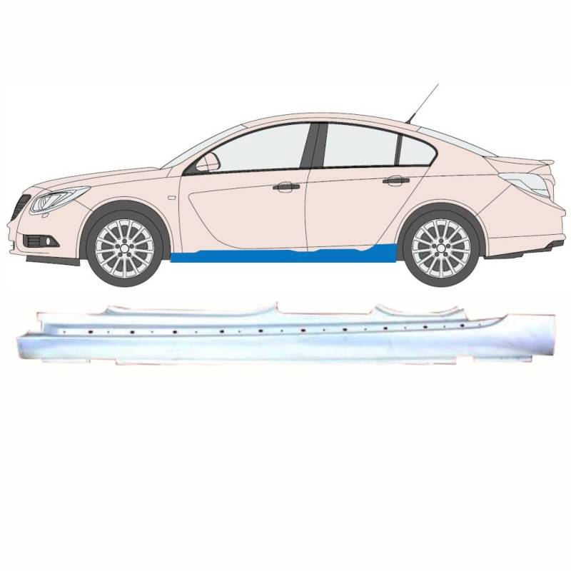 Für Opel Insignia 2008-2017: Schweller Reparaturblech, Links, Grau, Stahl von Generic