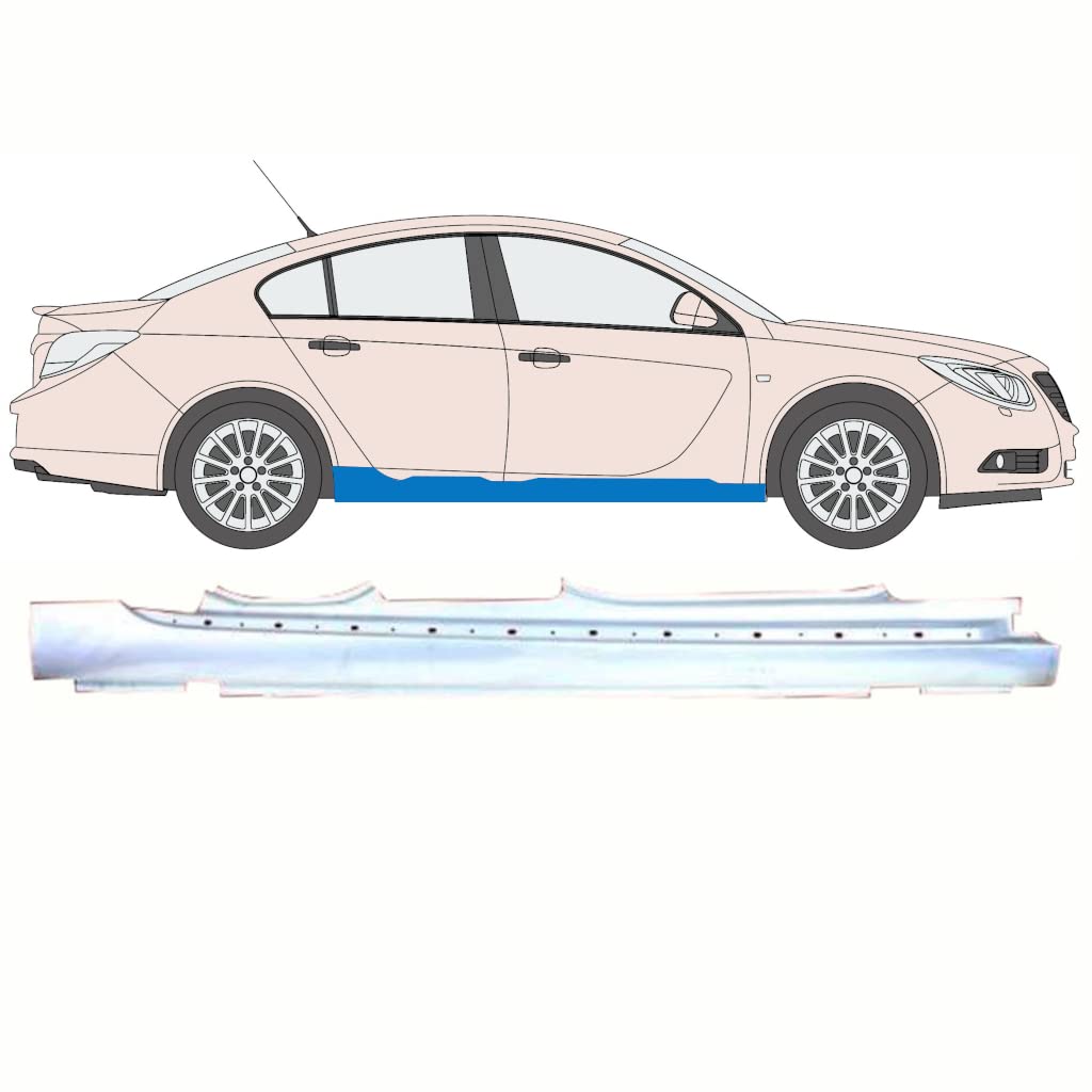 Für Opel Insignia 2008-2017 Schweller Reparaturblech/Rechts von Generic