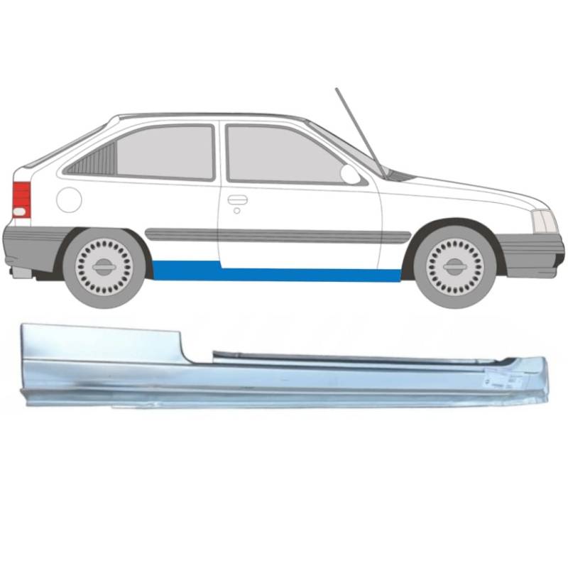 Für Opel Kadett 1984-1993 3 Tür Schweller Reparaturblech/Rechts von Generic