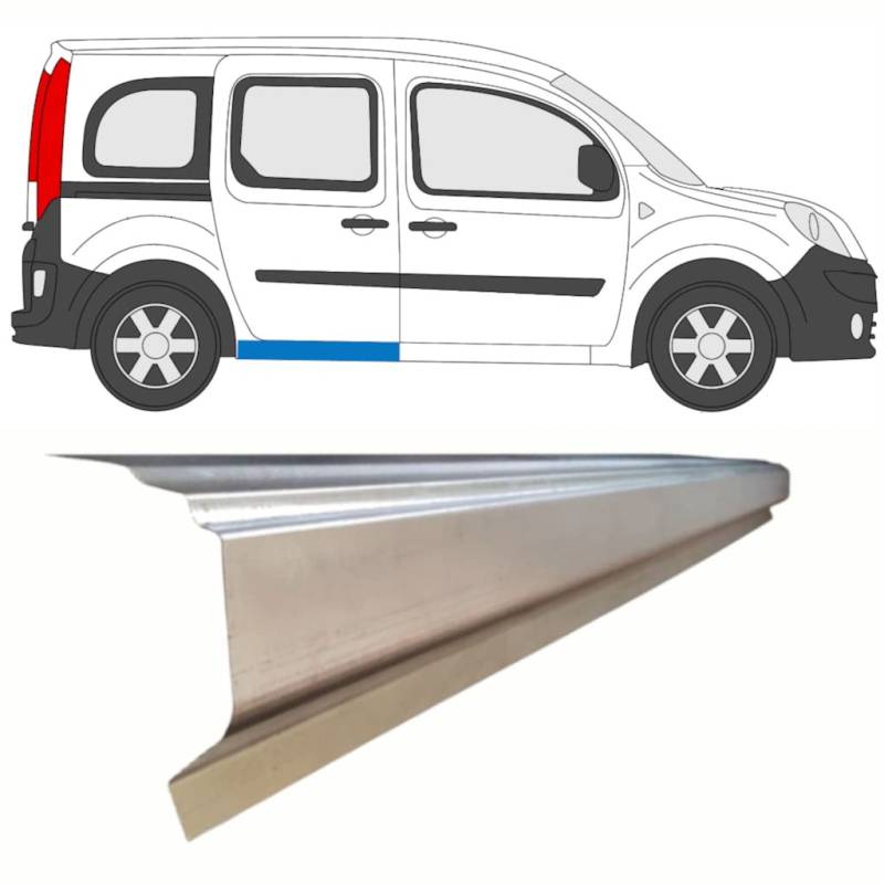 Für Renault Kangoo 2008- SchiebetÜr Schweller Reparaturblech/Rechts = Links von Generic