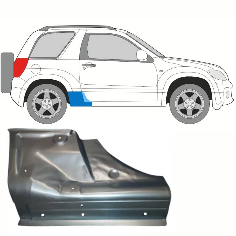 Für Suzuki Grand Vitara 2005-2012 3 Tür Schweller Reparaturblech/Rechts von Generic