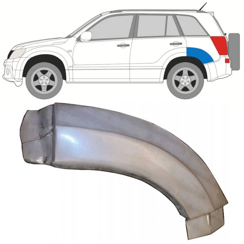 Für Suzuki Grand Vitara 2005-2012 Hinten KotflÜgel Reparaturblech Hinten Teil/Links von Generic