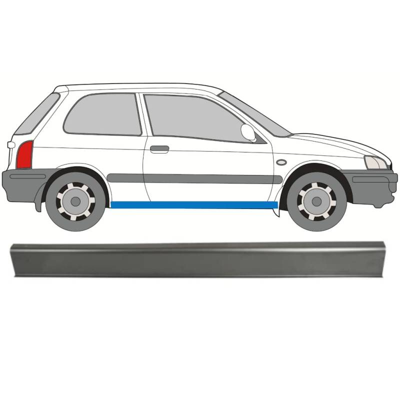 Für Toyota Starlet 1996-1999 Schweller Reparaturblech / Rechts = Links von Generic