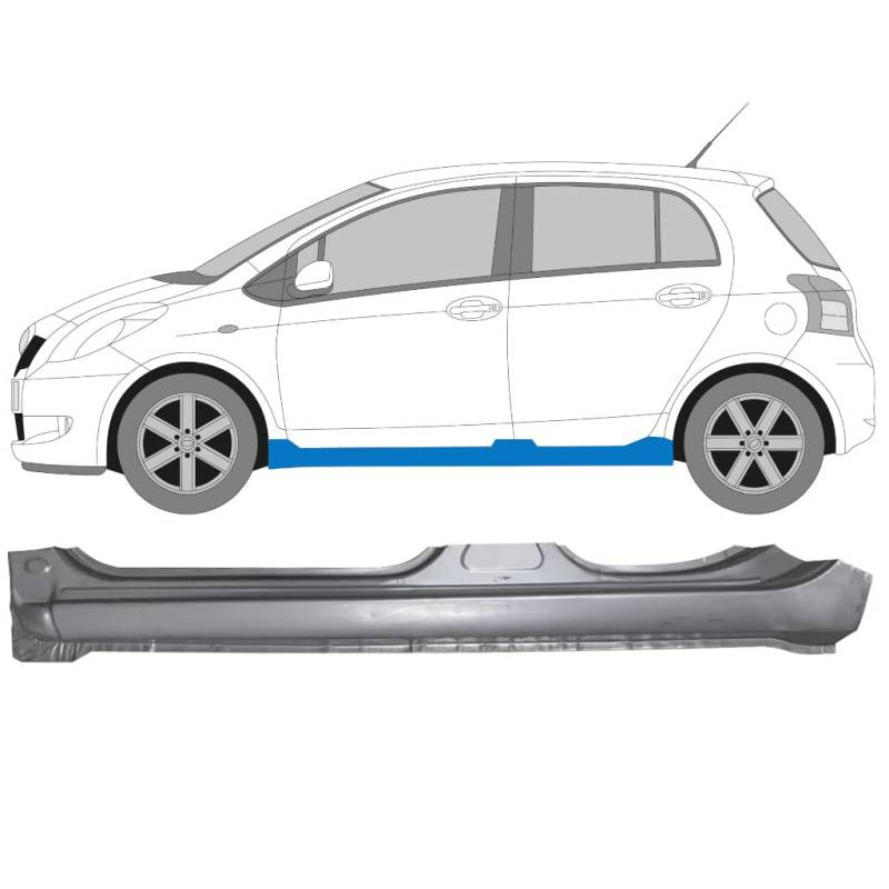 Für Toyota Yaris 2006-2011 5 Tür Voll Schweller Reparaturblech / Links von Generic