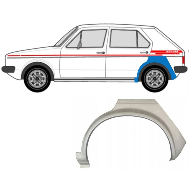 Für Vw Golf 1 1974- 5 Tür Radlauf Reparaturblech / Links von Generic