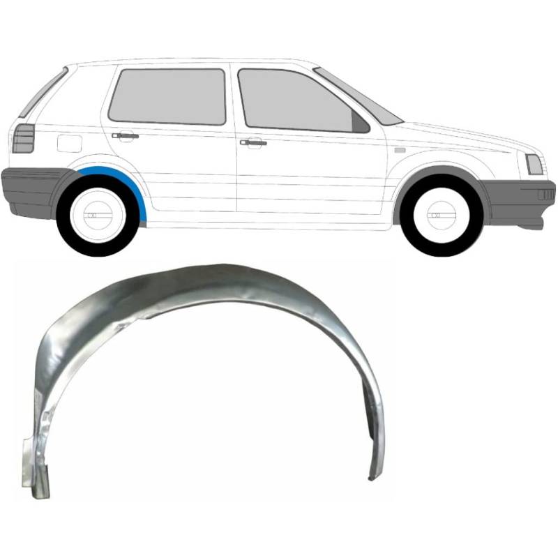 Für Vw Golf 3 1991-1998 Hinten Innen Radlauf Reparaturblech/Rechts von Generic