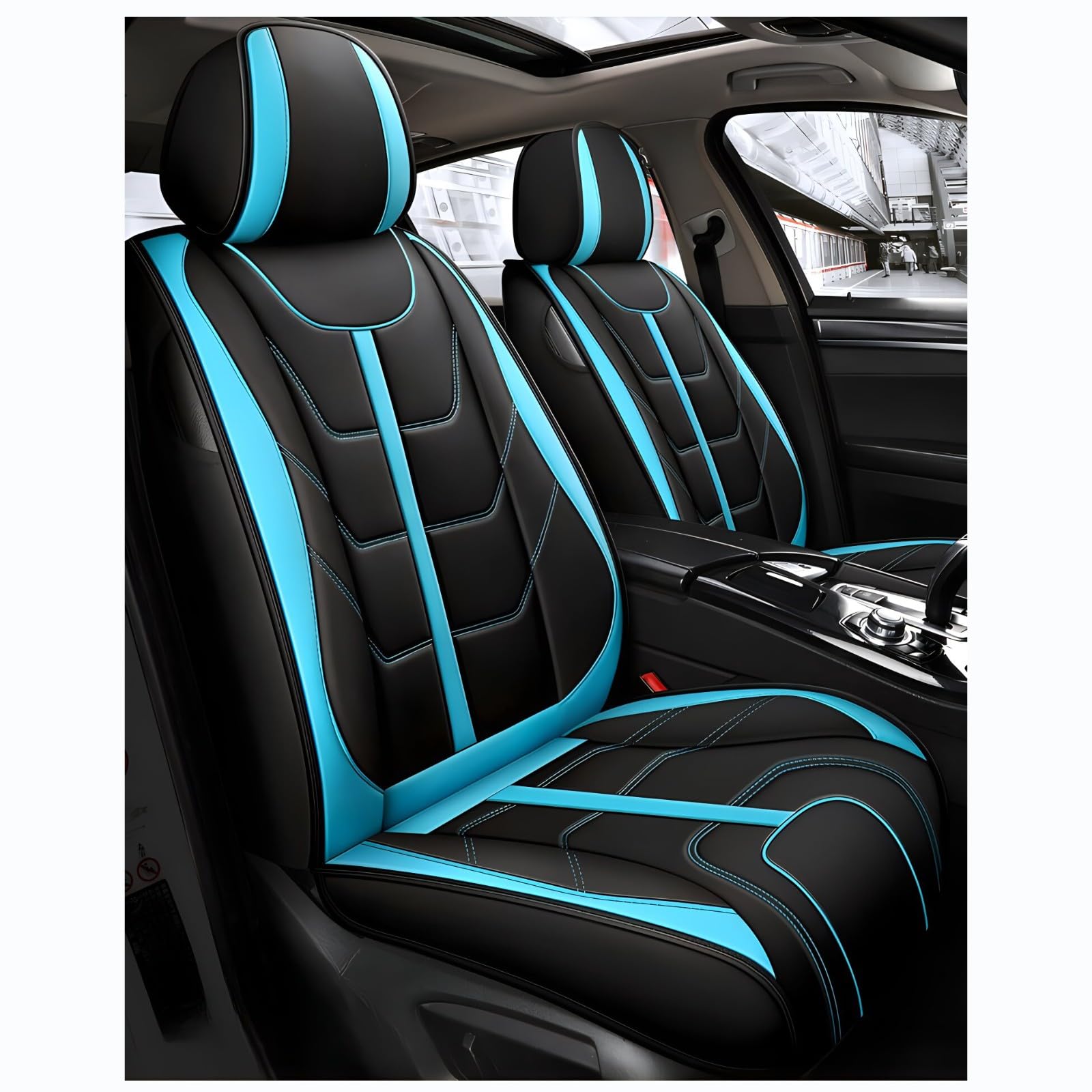 Full Set Auto Sitzbezüge für Acur𝘢 MDX SUV(2001-2005),Luxuriöser Autositzbezug aus Leder,modisch,atmungsaktiv, verschleißfest,schmutzabweisend,vollständige Abdeckung von Generic