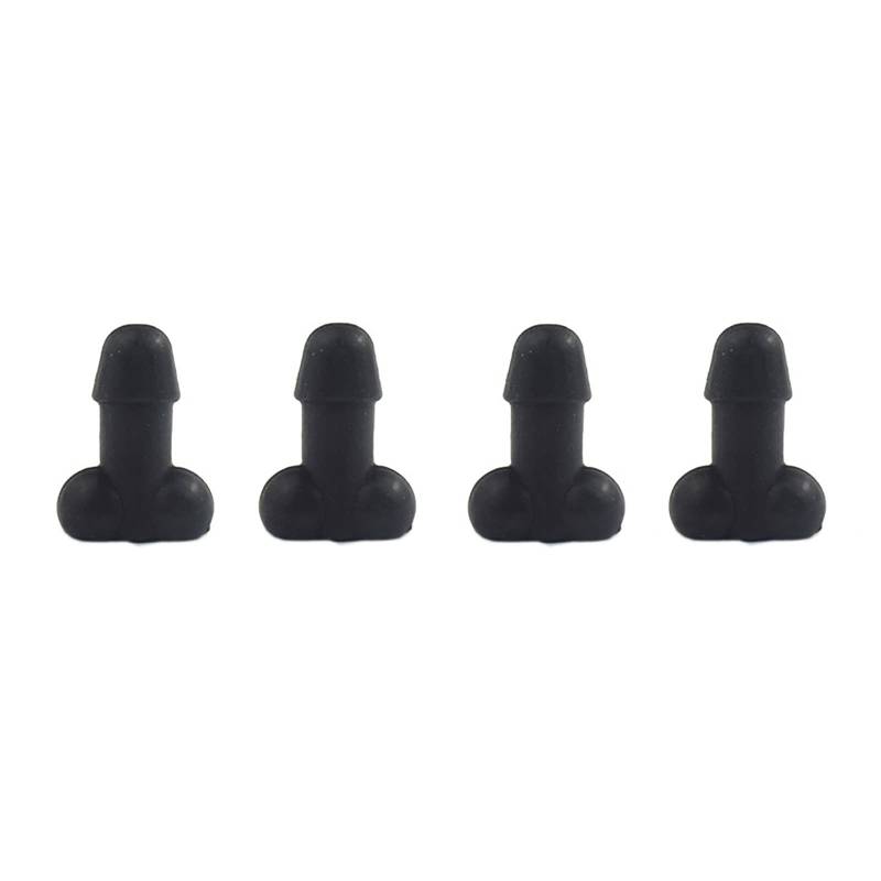 Generic Funny Penis Valve Stem Caps 4 Stück Abdeckbolzen Auto Rad Reifen Luftventilschaft Kappen Abdeckung Zubehör Reifenventilkappen Ventilkappen Autoventil für LKWs Fahrräder Motorräder (Schwarz) von Generic