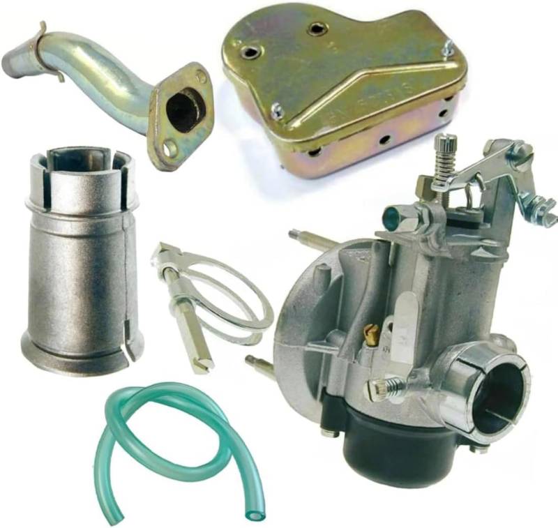 GENERIC O Vergaser-Kit 19-19 komplett Dell Lorto Piaggio Vespa 50 Special/L N R NEUER Krümmer Düsenrohr Luftfilter Spezifisch Vergaser Reparatursatz von Generic