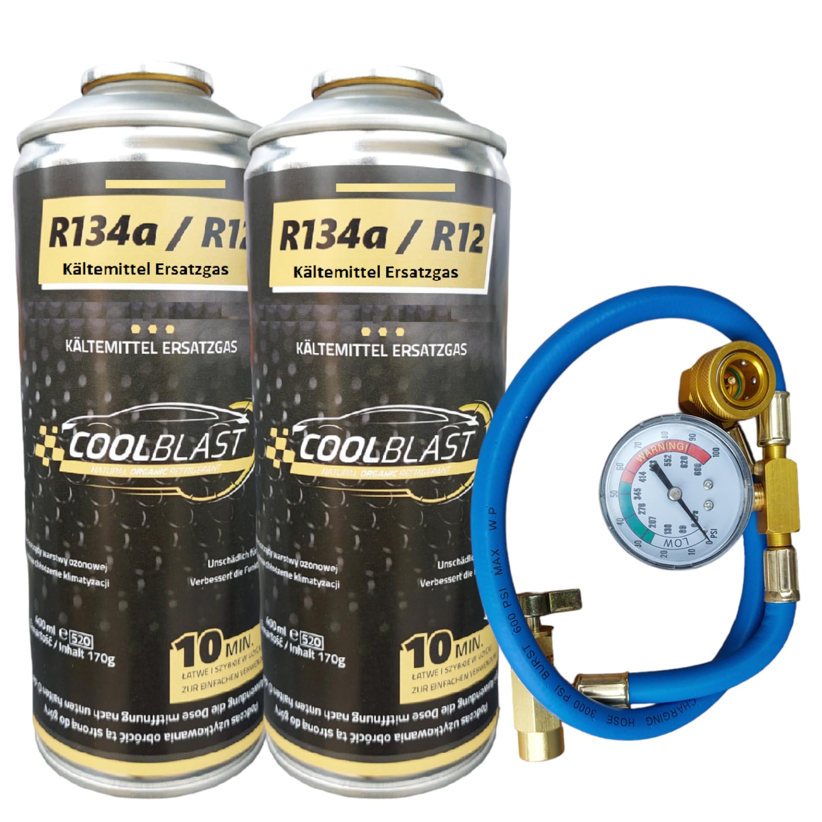 Generic 2X Frigostar Kältemittel R134a Ersatzgas für Automobile 170g Einstechdose mit 1/2'' Acme Anschlussgewinde von Generic