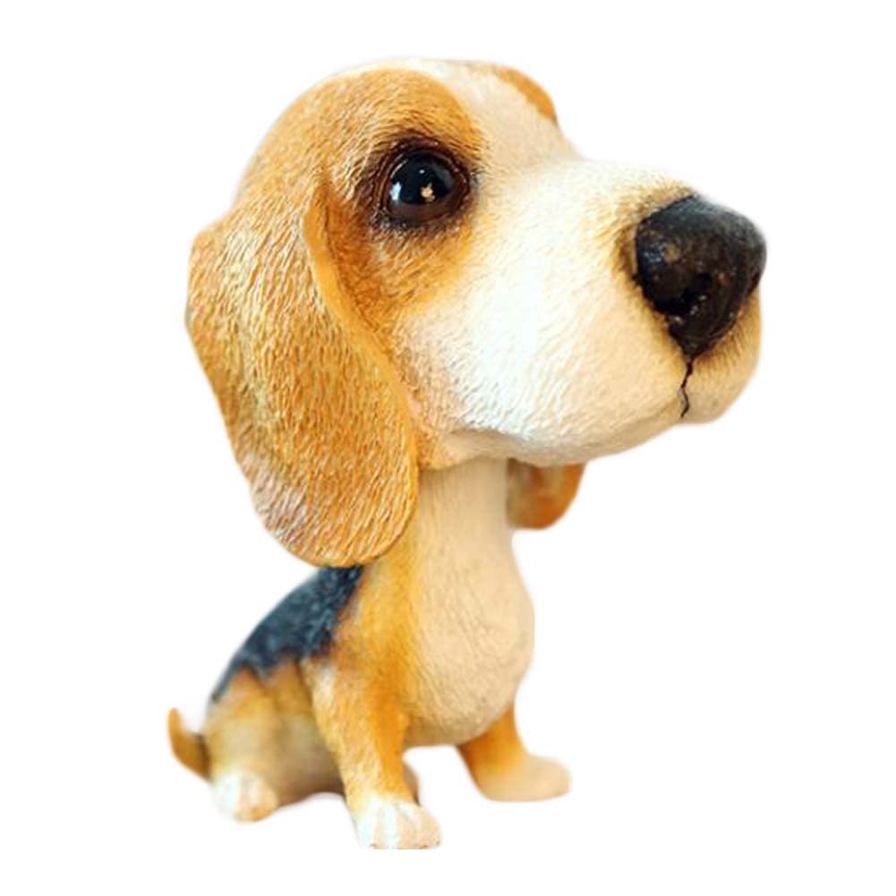 Generic Beagle Wackelköpfe Niedliche Simulation Hund Auto Dekor Tier Wackelkopf Harz Auto Innenraum Armaturenbrett Ornament von Generic