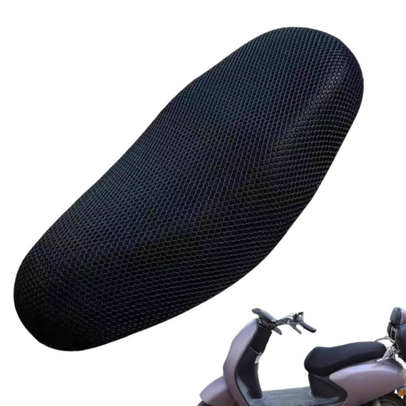 Generic Schwarzer Motorrad-Sitzbezug, isoliertes 3D-Waben-Sitzkissen für Motorrad-Roller, Motorrad-Sonnenschutz und wasserdichter Sitzbezug, Moped-Sitzbezug (M/L), XV1AMMAA1RZ5SL3GP von Generic