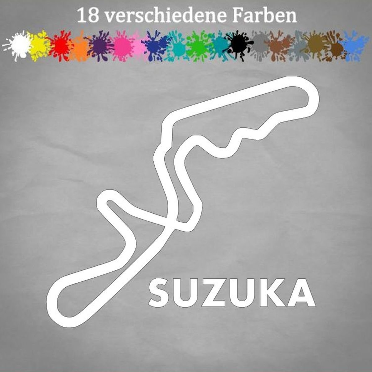 Suzuka 13x12cm Aufkleber GP Japan Racing Course Layout Formel 1 Nagoya Sticker in 18 Farben von Generic