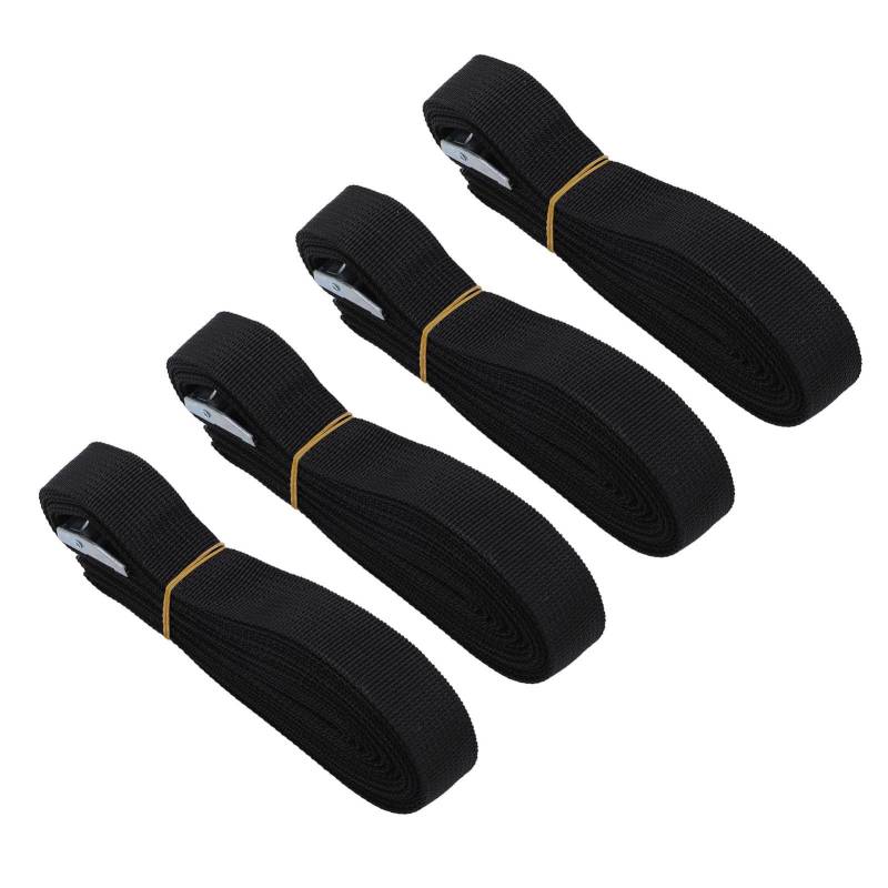 Gepäckgurte, 4 Stück Flexibler Gepäckbefestigungsgurt für Camping (Black) von Generic