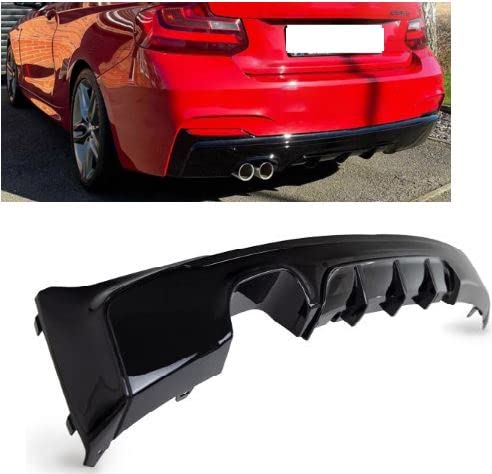 Glänzender schwarzer Diffusor für 2er-Serie F22 M Sport 2014–2021 228i 230i untere hintere Stoßstange Lippe Spoiler von Generic