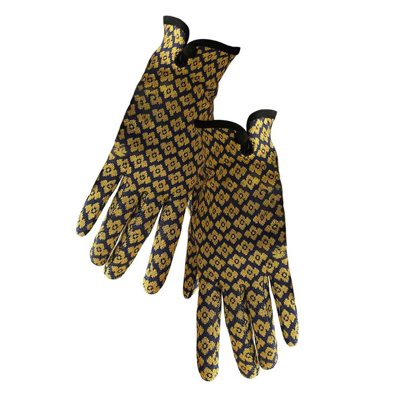 Handschuhe Damen Dunkelblau Women Autumn Winter Solid Color Padded Wool Knit Warm Gloves Abendhandschuhe (Gold, One Size) von Generic