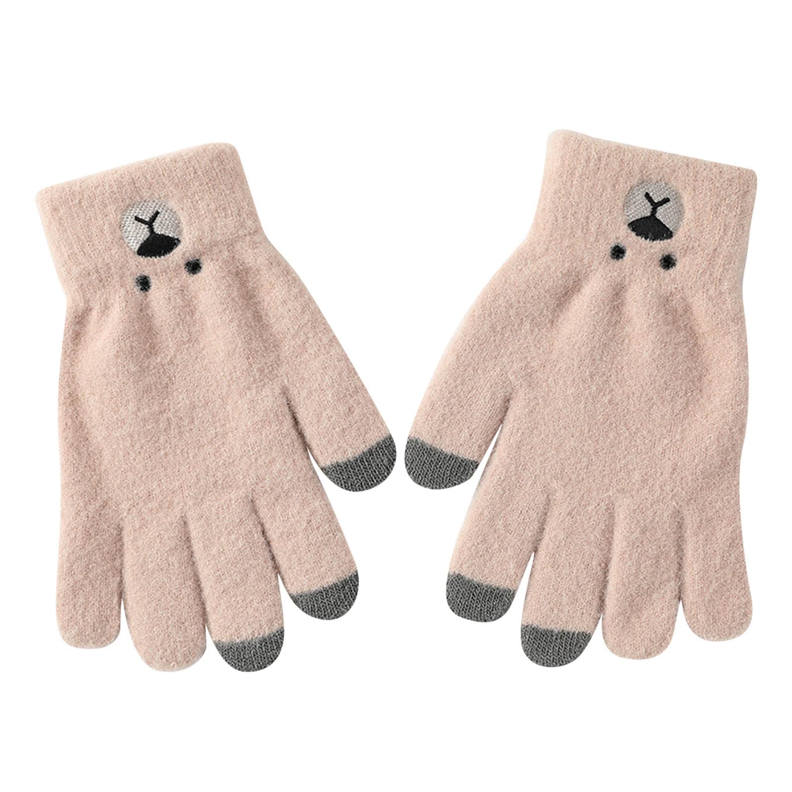 Handschuhe Damen Warm Und dü𝐧n Damen Winter Screen Handschuhe Warme Strickhandschuhe Elastische Manschette Winter Herren SMS Handschuhe Handschuhe Damen Winter Beheizbar (A, One Size) von Generic