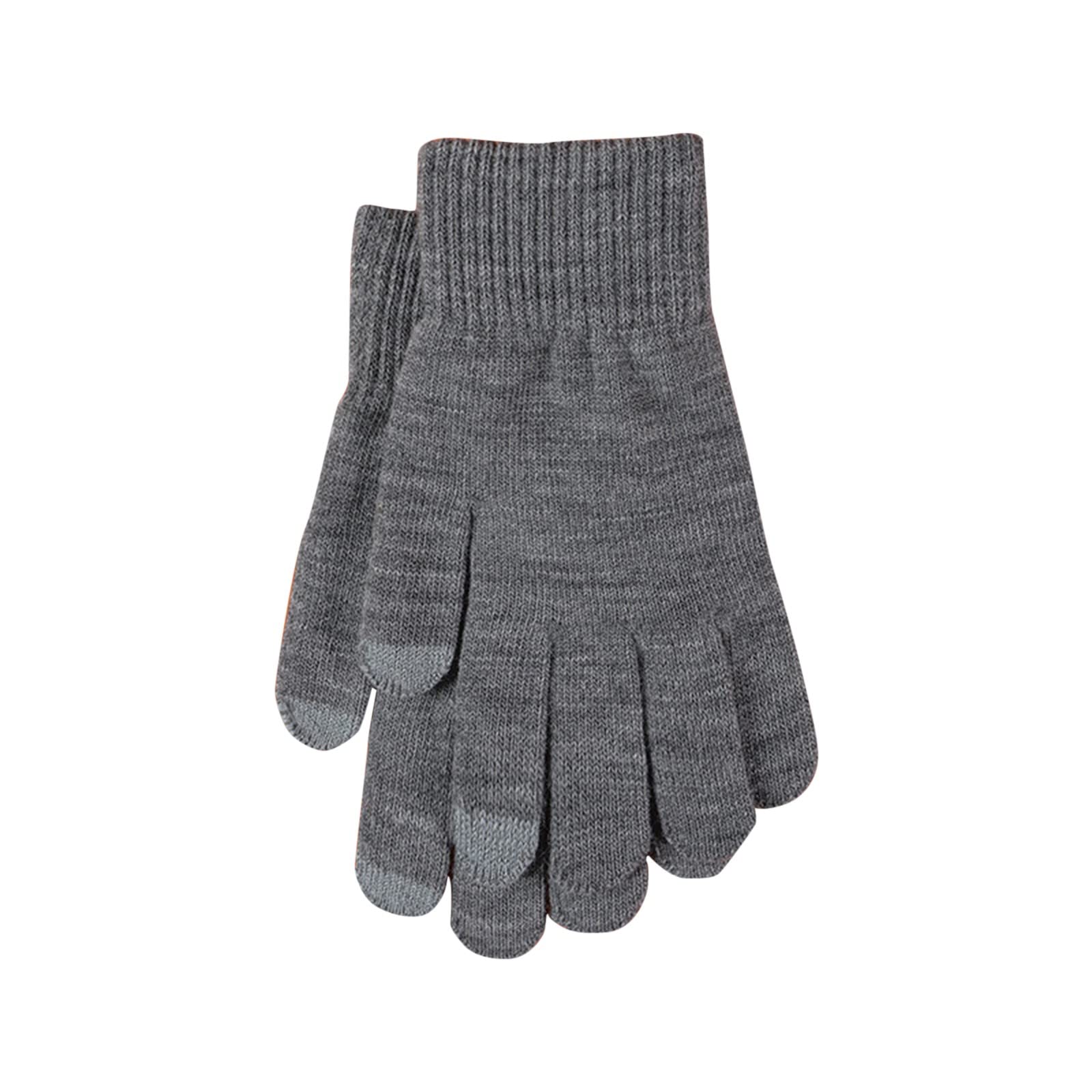 Handschuhe Fahr𝐑𝐚d Damen Wasserdicht Winter gestrickte einfarbige Wolle verdickte gebürstete fünf Finger Finger Radfahren warme Handschuhe Stallhandschuhe Winter (A, One size) von Generic