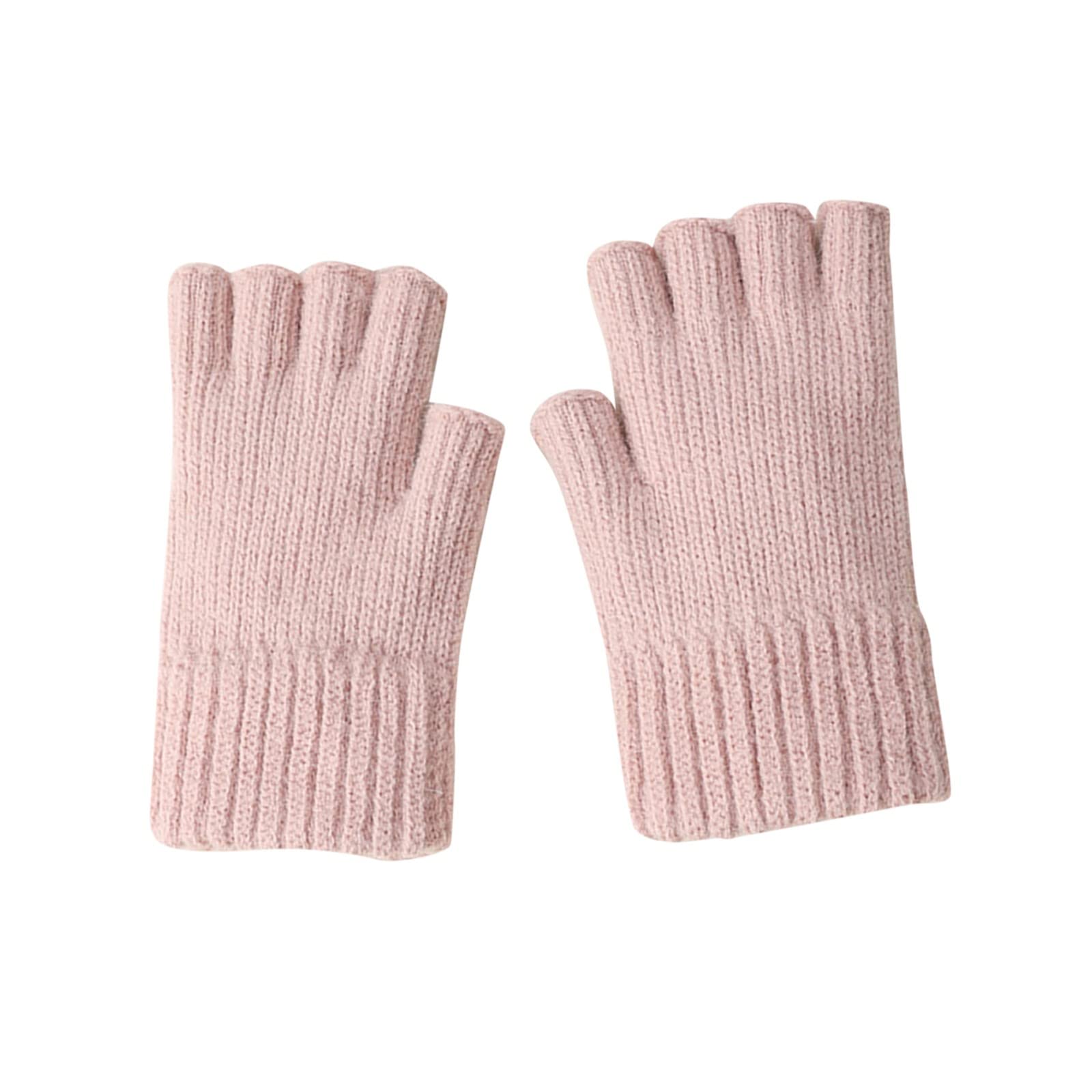 Head Holders Handschuhe Halbfinger-Handschuhe für Damen, und Winter, verdickte, warme und kalte Strickhandschuhe mit freiliegenden Fingern Softshell Handschuhe Damen Wasserdicht (A, One size) von Generic