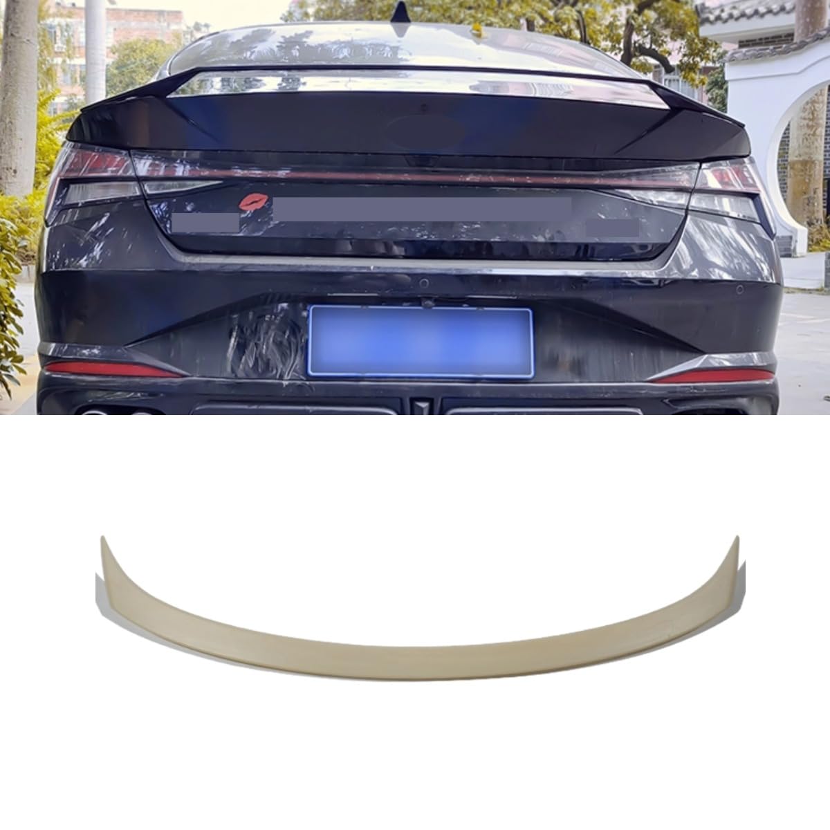 Heckspoiler Dachflügel Hecktrunk Spoiler Flügel Kompatibel mit Hyundai Elantra 2021-2023 7th Gen Body Kit Autozubehör (Unlackiert) von Generic