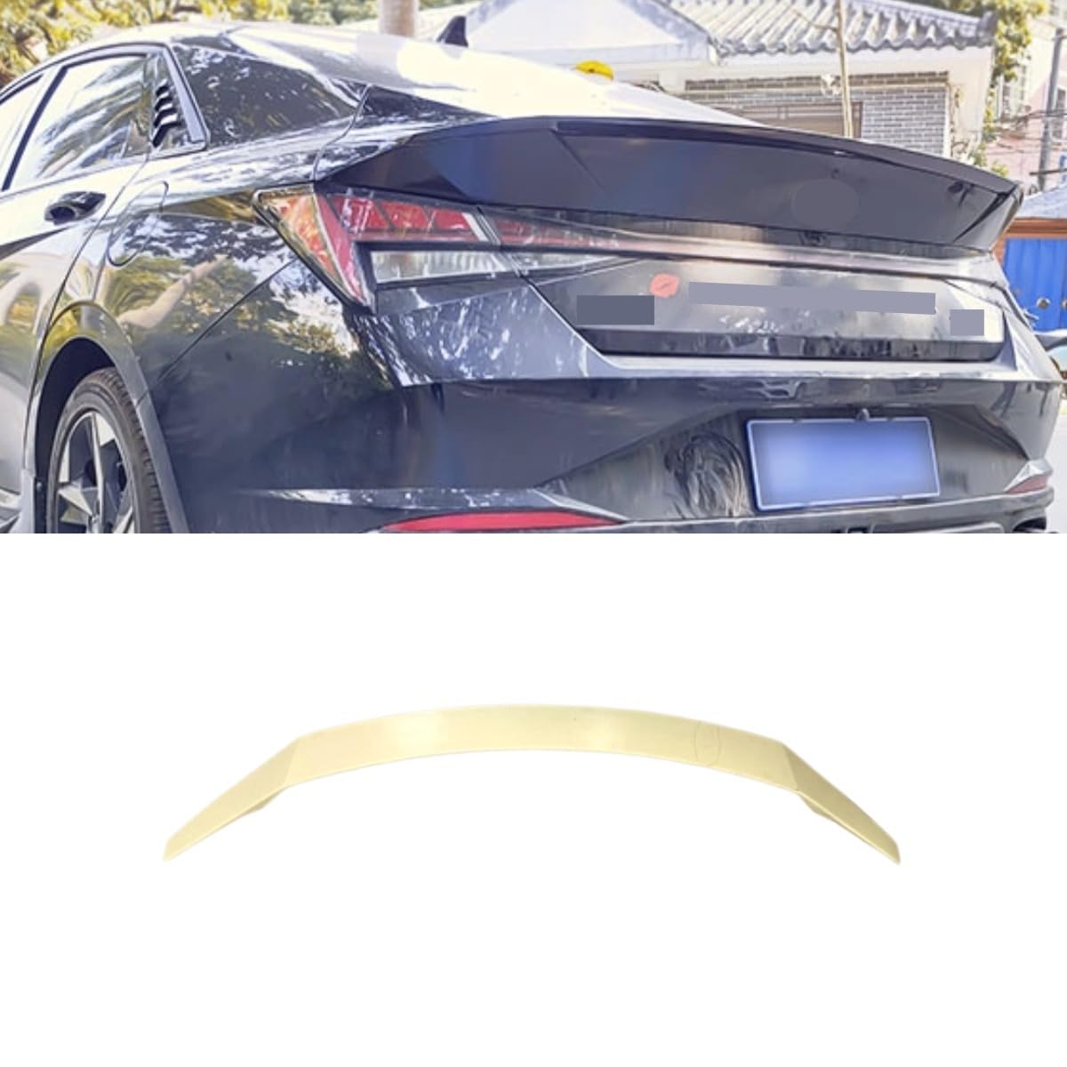 Heckspoiler Heckspoiler Heckspoiler Kotflügel Dachflügel Kompatibel mit Hyundai Elantra 2021-2023 7th Gen Body Kit Autozubehör (Unlackiert) von Generic