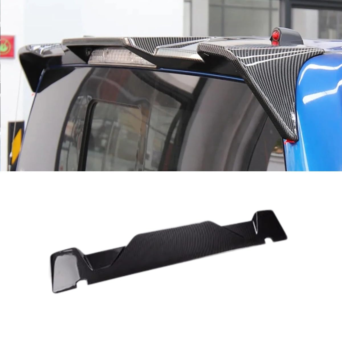 Heckspoiler Kotflügel Kompatibel mit Ford F150 Raptor 2017-2020 Heckdachspoiler Dachflügel Karosserie Kit Autozubehör (Kohlefaser-Look) von Generic