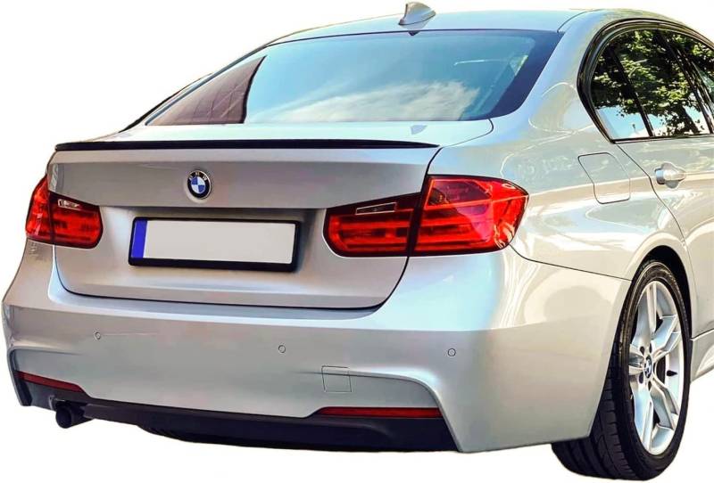 Heckspoiler Lippe Spoiler Spoilerlippe Schwarz Glanz Passend Passend für F30 Saloon Sedan 2012-2019 und Doppelkleber von Generic