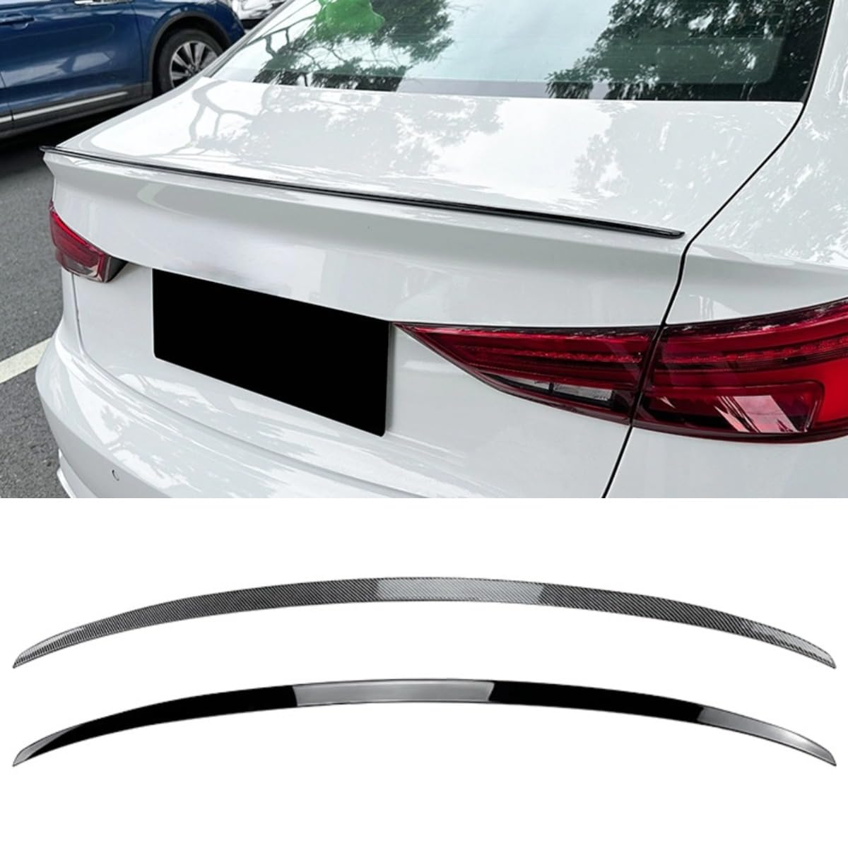 Heckspoiler kompatibel mit Audi A3 S3 8V Limousine 2014–2020 Karosserie-Kit Hecktrunk Wing Trunk Spoiler Kofferraum Wingt Autozubehör (Kohlefaser-Optik) von Generic