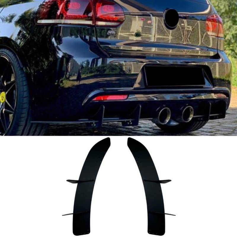 Heckstoßstange Lippe Kompatibel mit VW Golf MK6 R Karosserie Kit Heckstoßstange Splitter Diffusor Spoiler Schutz Schürze Zubehör (Glänzend Schwarz) von Generic