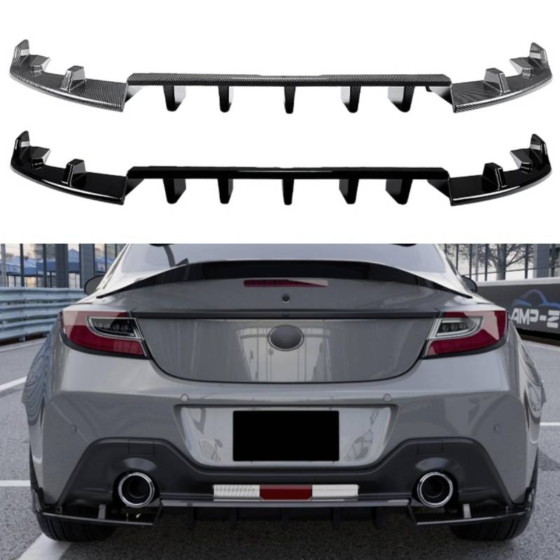 Heckstoßstange Splitter Kompatibel mit Toyota GR86 Subaru BRZ 2022+ Karosserie Kit Heckstoßstange Diffusor Lippe Spoiler Guard Schürze Autozubehör (Glänzend Schwarz) von Generic