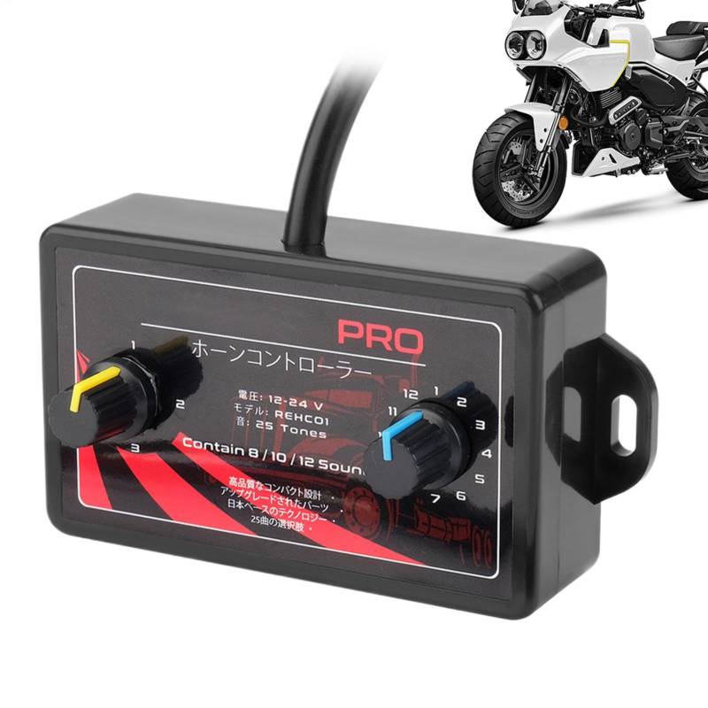 Hupe Controller für Motorrad – 25 Töne Auto Hupe Controller | Lautsprecher für Hupe, automatische Hupe, Steuereinheit für Hupe A von Generic