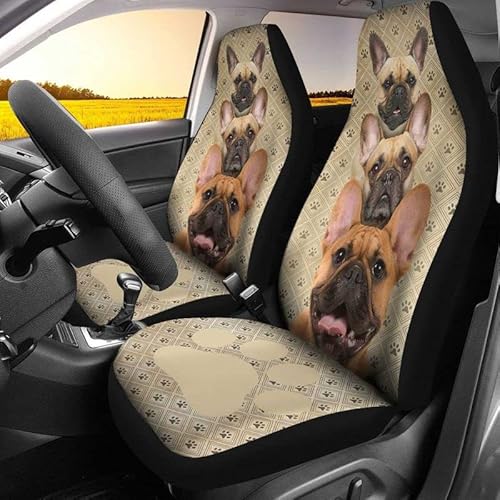 Innenraum Sitzschoner Französische Bulldoggen Auto Sitzbezüge Universell Passende Auto Sitzbezug Passform Autoschonbezüge Für Wagen, Lastwagen, Fahrzeuge, 52X138Cm von Generic