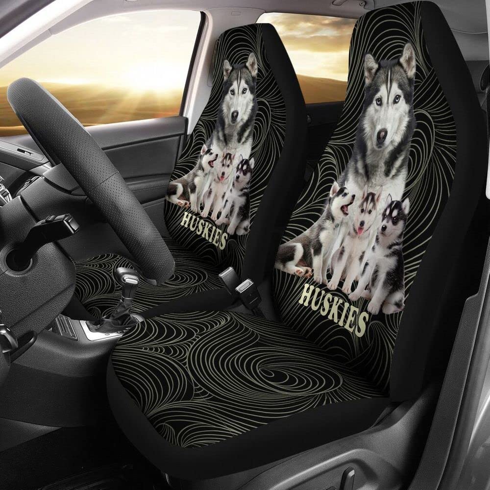 Innenraum Sitzschoner Huskies Verdreht Autositzbezüge Universelle Auto Sitzbezüge Einfach Zu Montierende Auto-Zubehör Für Wohnmobil, Autos, Wagen, 52X138Cm von Generic