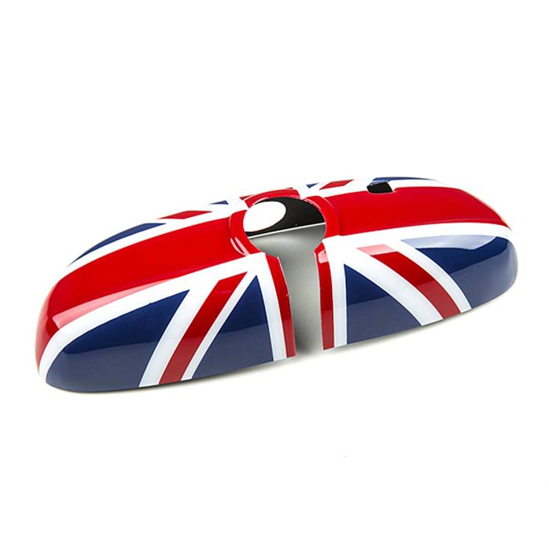 Innenrückspiegel-Abdeckkappe Innenspiegel Schale kompatibel mit Mini Cooper one s jcw F Serie F54 F55 F56 F57 F60 (Union Jack, mit Lichtloch) von Generic