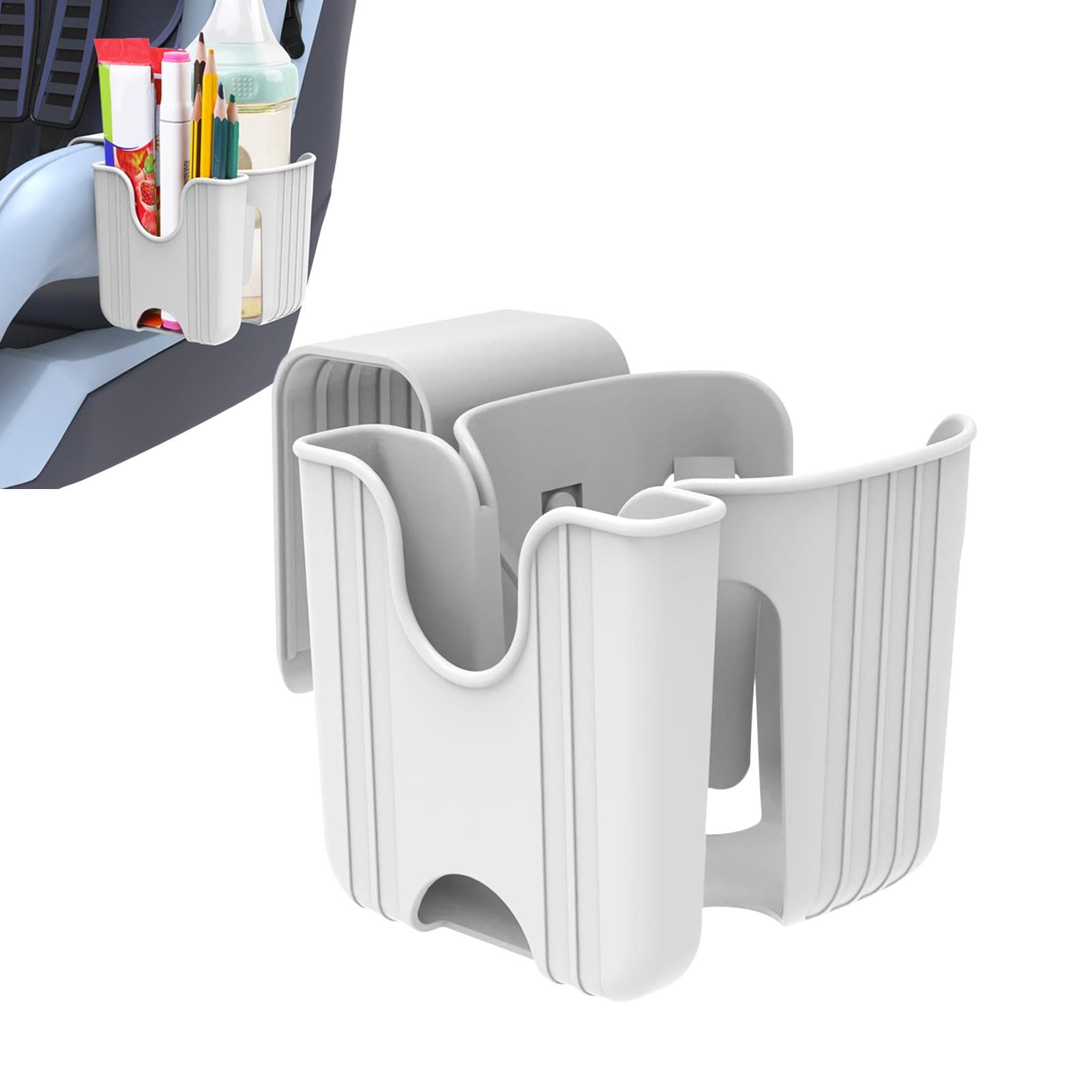 Kinderwagen-Getränkehalter-Organizer – Autositz-Getränkehalter, 2-in-1-Auto-Sicherheitssitz-Becher-Organizer | Universeller Kindersitz-Flaschenhalter, Snack-Aufbewahrungstablett und Getränkehalter für von Generic